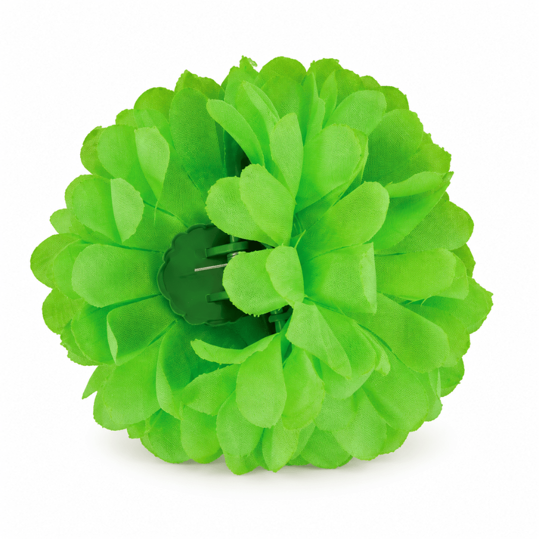 Fluoreszierende Neon Haarblume Grün mit Clip - TwentyFourParty
