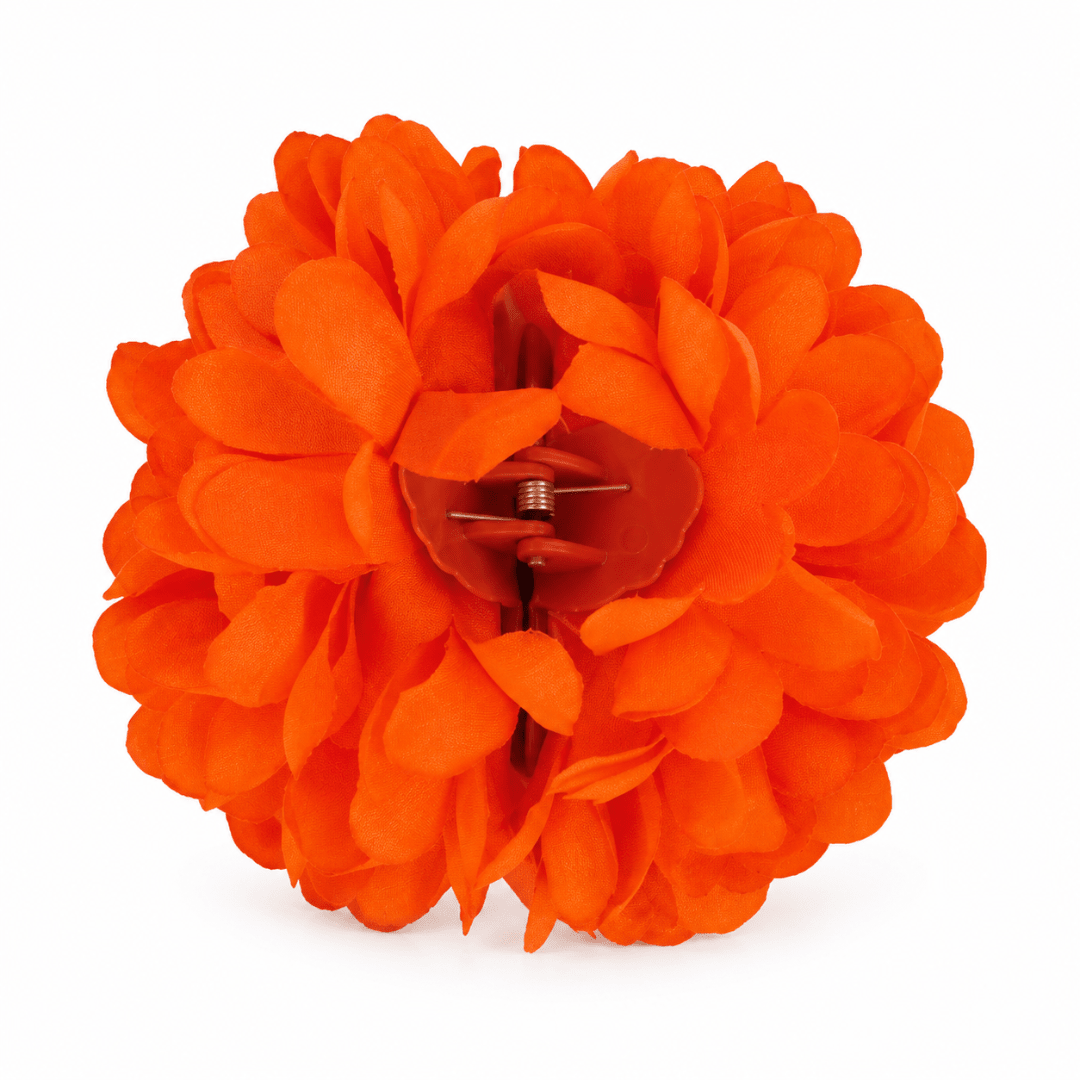 Fluoreszierende Neon Haarblume Orange mit Clip - TwentyFourParty