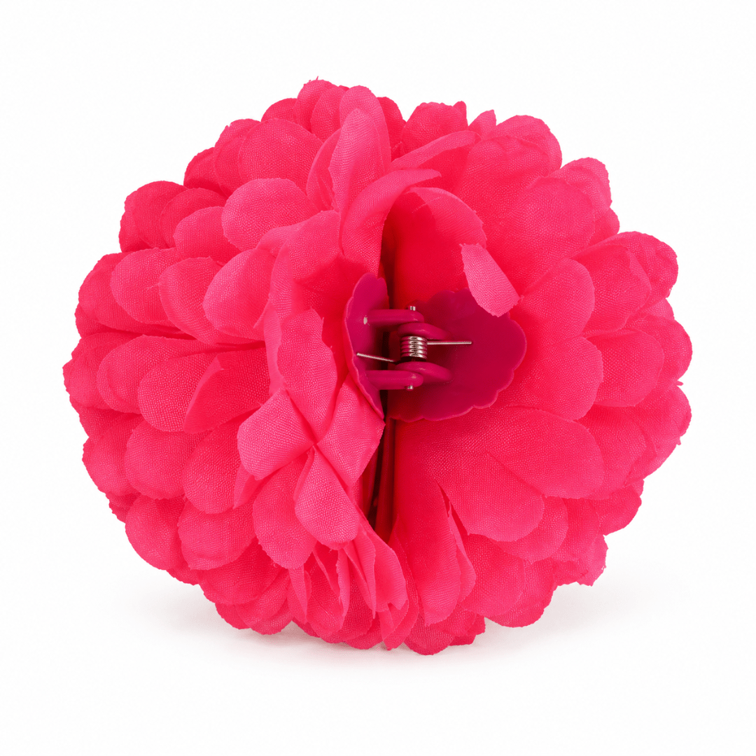 Fluoreszierende Neon Haarblume Pink mit Clip - TwentyFourParty