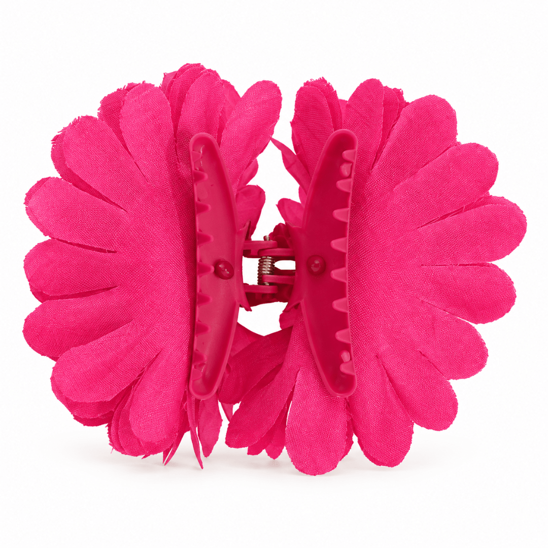 Fluoreszierende Neon Haarblume Pink mit Clip - TwentyFourParty
