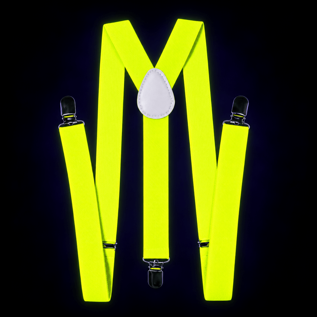 Fluoreszierende Neon Hosenträger Gelb - TwentyFourParty