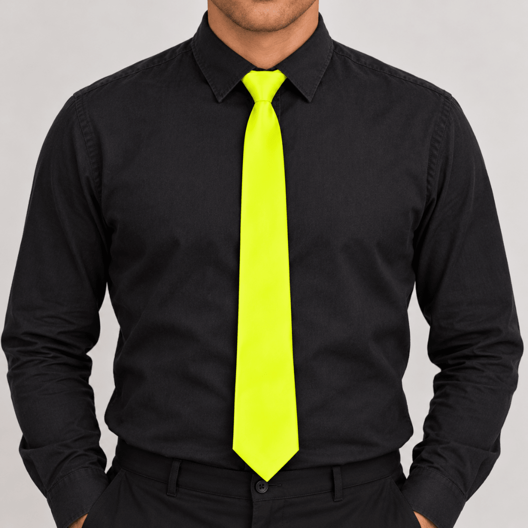 Fluoreszierende Neon Krawatte Gelb - TwentyFourParty