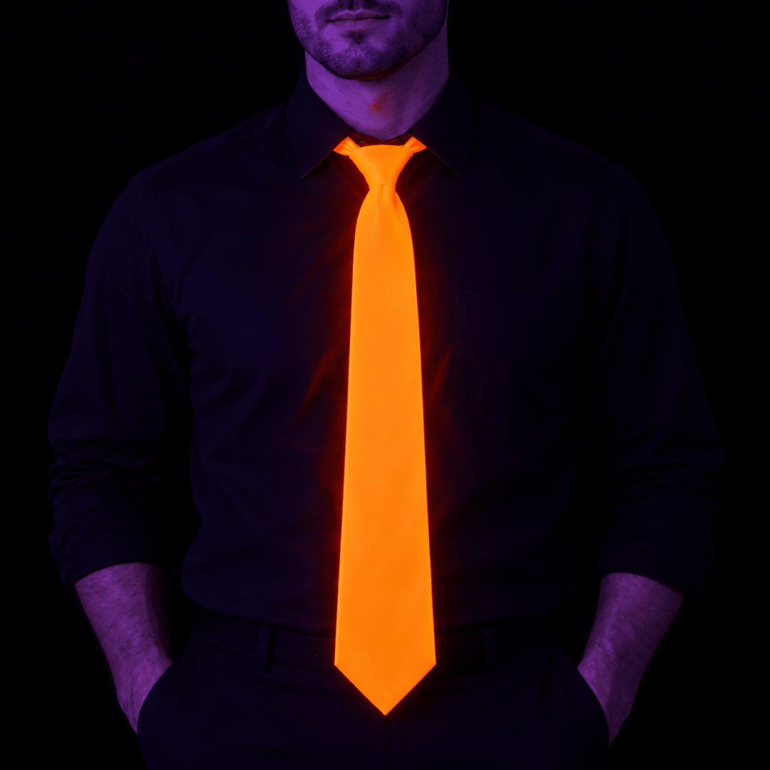 Fluoreszierende Neon Krawatte Orange - TwentyFourParty
