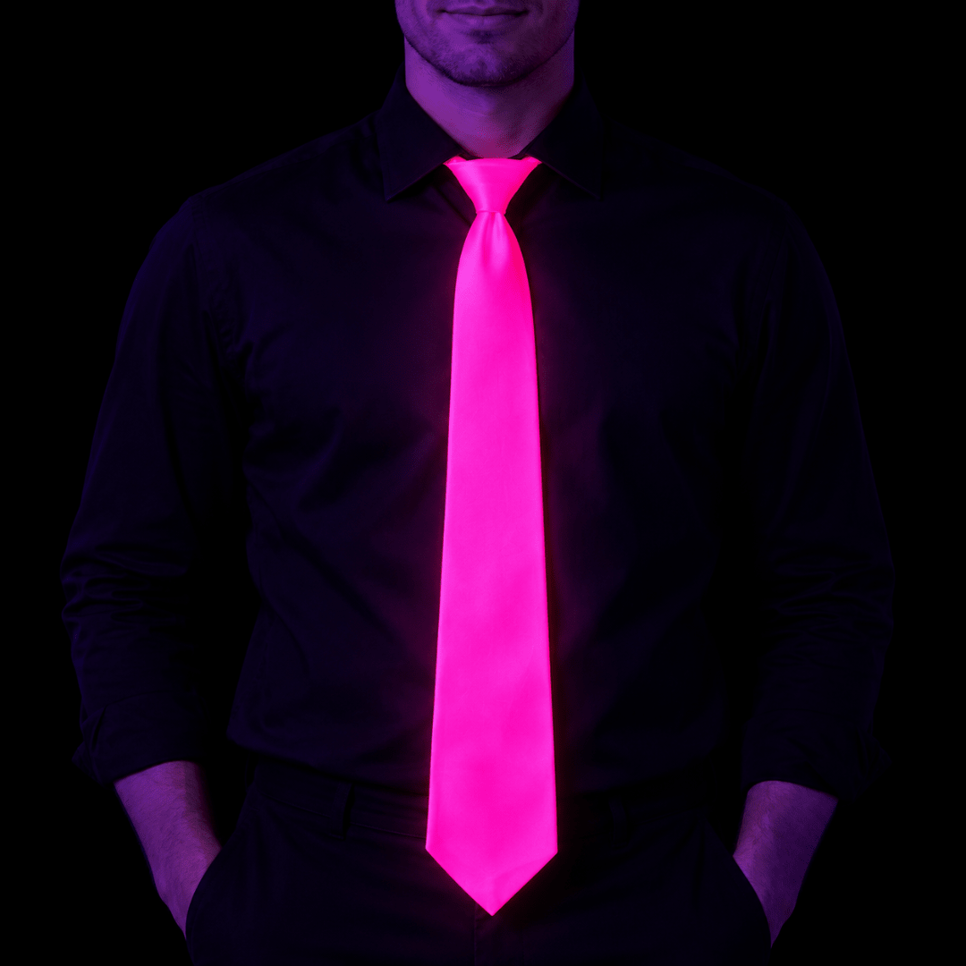 Fluoreszierende Neon Krawatte Pink - TwentyFourParty