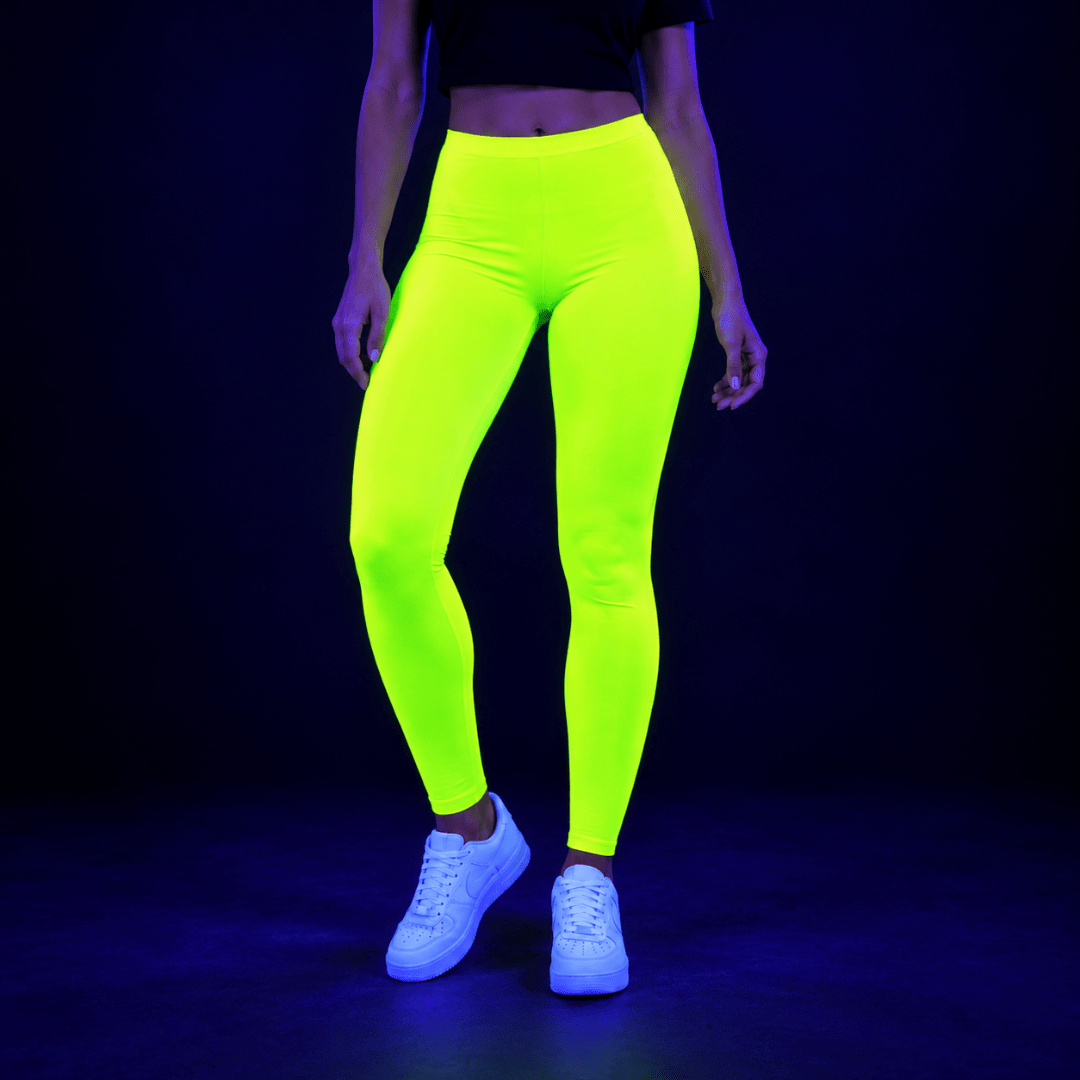 Fluoreszierende Neon Leggings Gelb One Size - TwentyFourParty