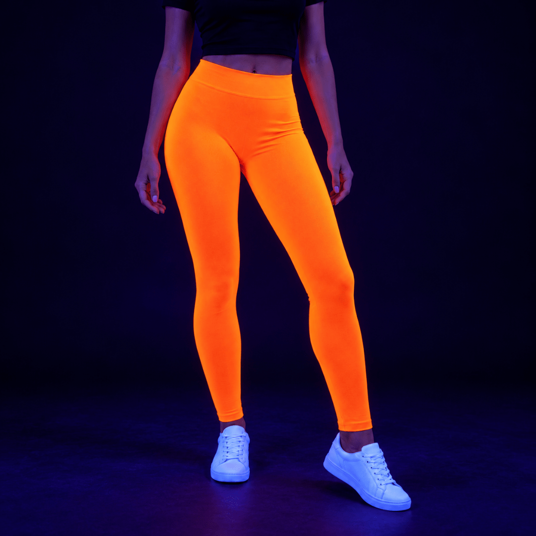 Fluoreszierende Neon Leggings Orange One Size - TwentyFourParty