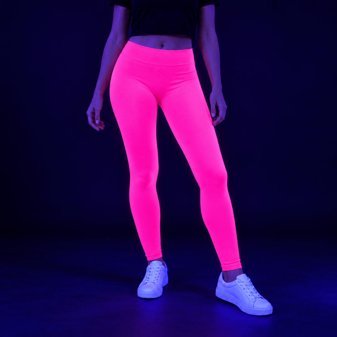 Fluoreszierende Neon Leggings Pink One Size - TwentyFourParty