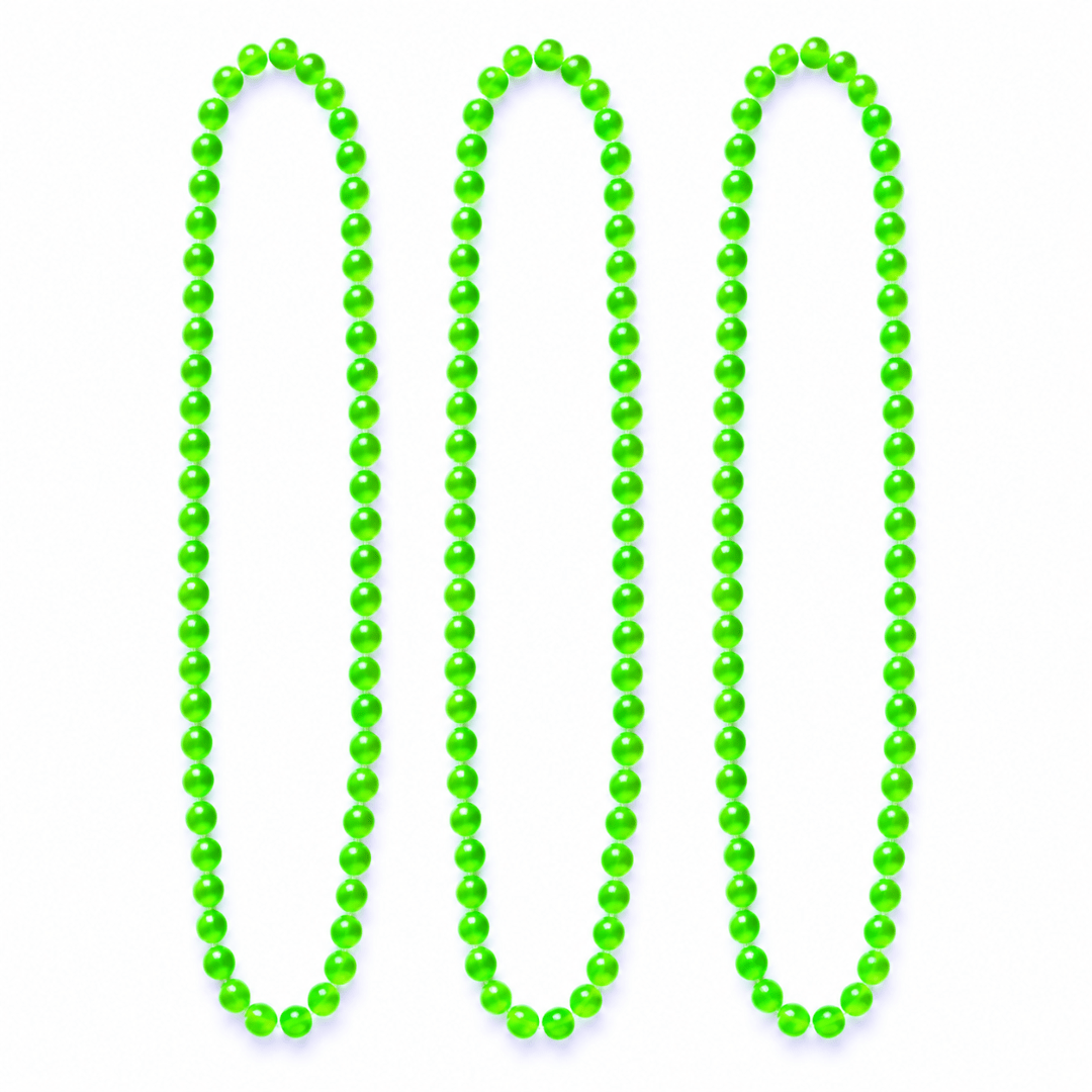 Fluoreszierende Neon Perlenketten Grün 40 cm – 3er-Set - TwentyFourParty