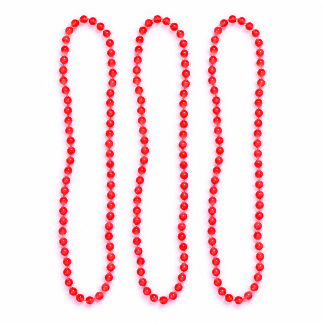 Fluoreszierende Neon Perlenketten Pink 40 cm – 3er-Set - TwentyFourParty