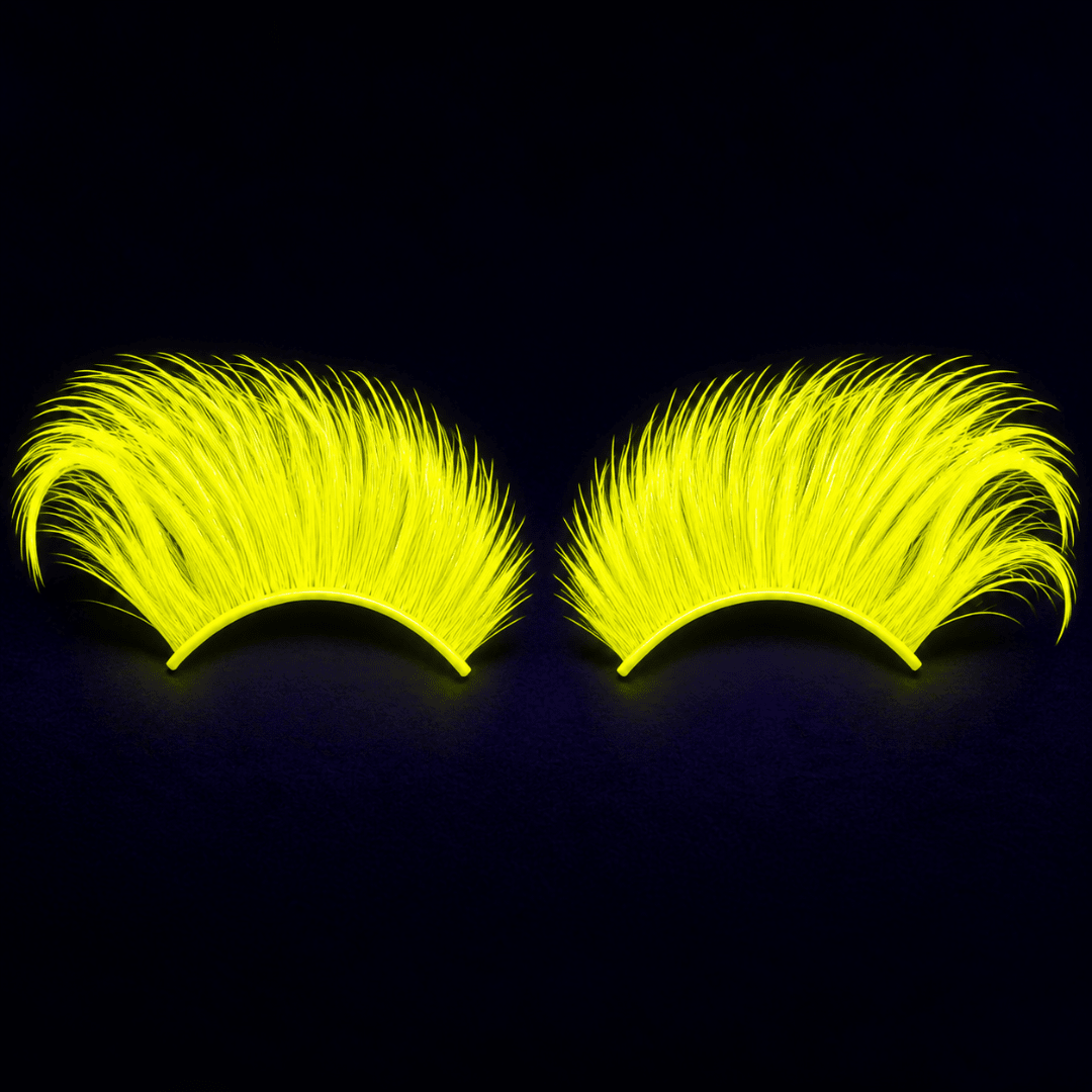 Fluoreszierende Neon Wimpern Gelb - TwentyFourParty
