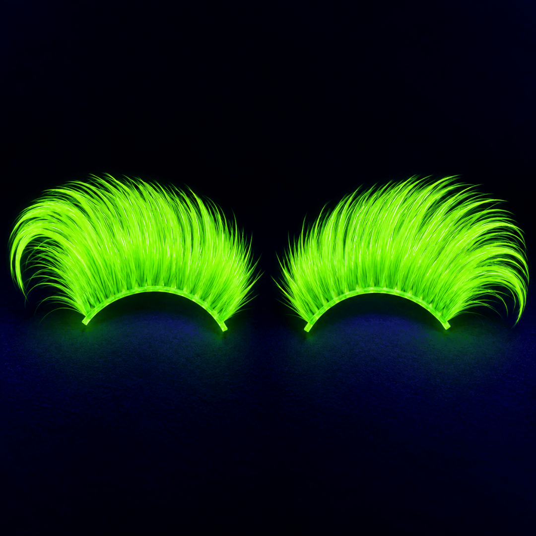 Fluoreszierende Neon Wimpern Grün - TwentyFourParty