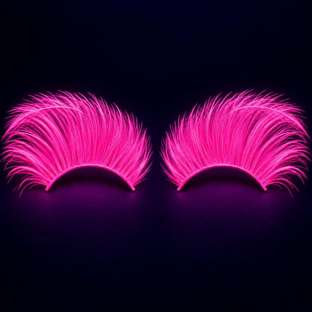 Fluoreszierende Neon Wimpern Pink - TwentyFourParty