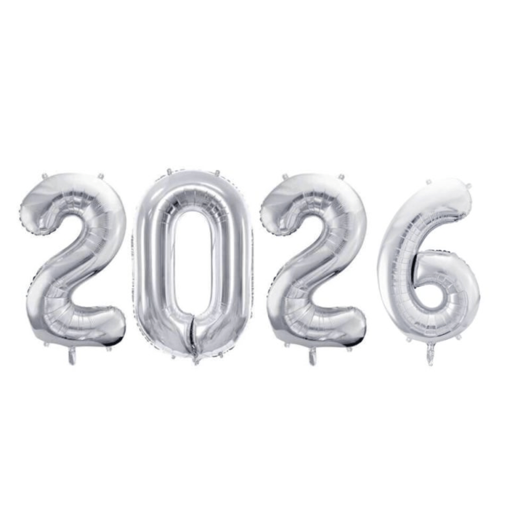 Folienballon 2026 Silber - TwentyFourParty