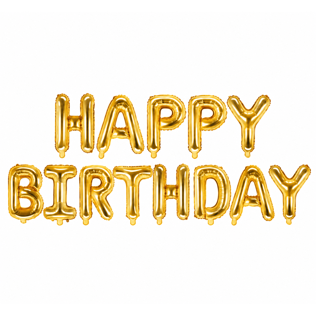 Folienballon Happy Birthday Gold 340 cm - TwentyFourParty