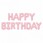 Folienballon Happy Birthday Rosa 340 cm - TwentyFourParty