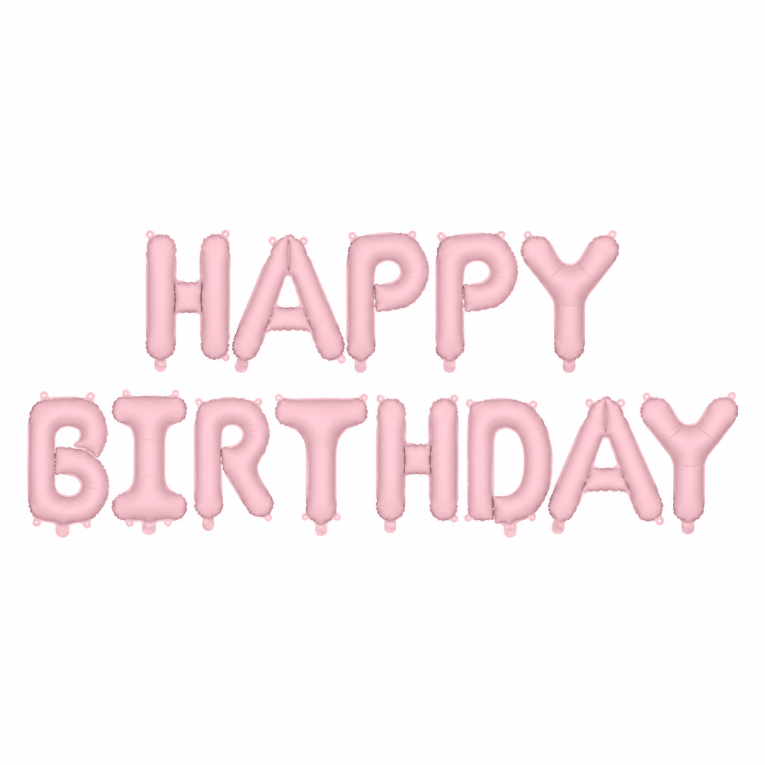 Folienballon Happy Birthday Rosa 340 cm - TwentyFourParty