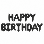 Folienballon Happy Birthday Schwarz 340 cm - TwentyFourParty