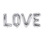 Folienballon Love 140x35cm Silber - TwentyFourParty