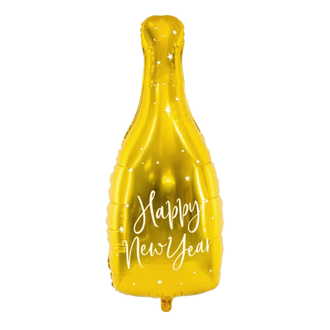 Folienballon Sektflasche Gold Happy New Year - TwentyFourParty