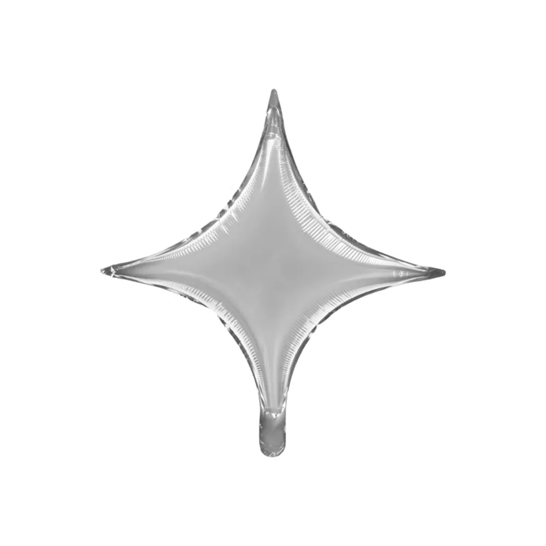 Folienballon Stern Silber - TwentyFourParty