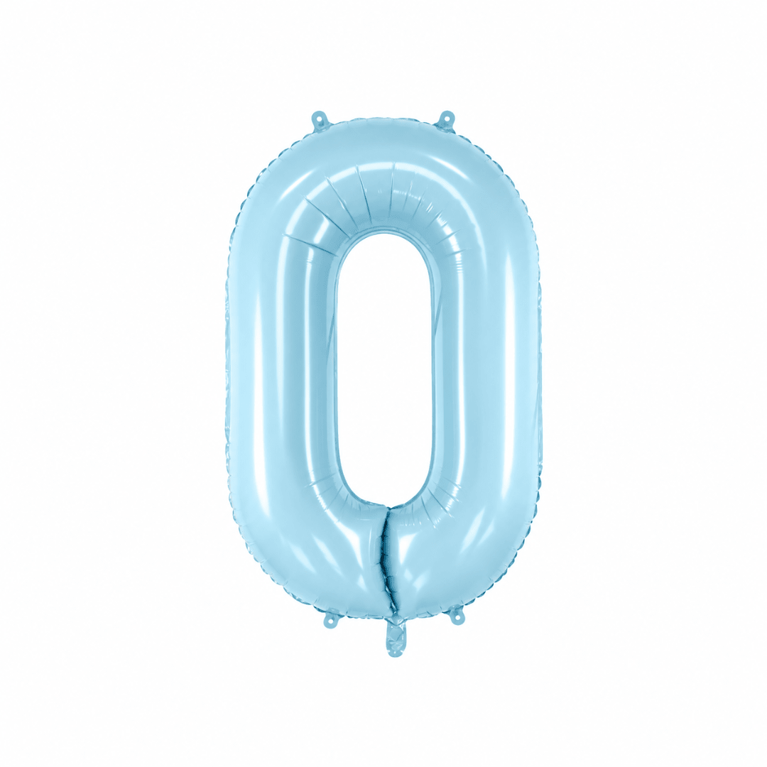 Folienballon Zahl Hellblau 86 cm - TwentyFourParty