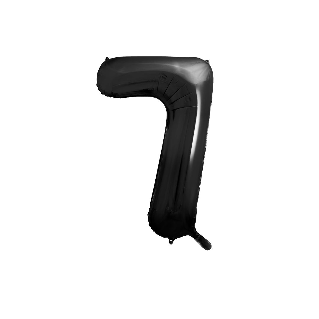 Folienballon Zahl 7 Schwarz Metallic