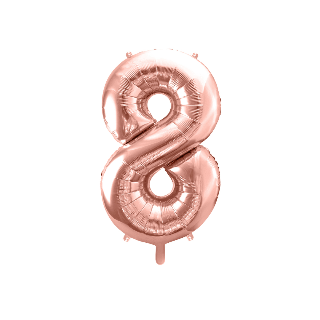 Folienballon Zahl Roségold Metallic 86 cm - TwentyFourParty