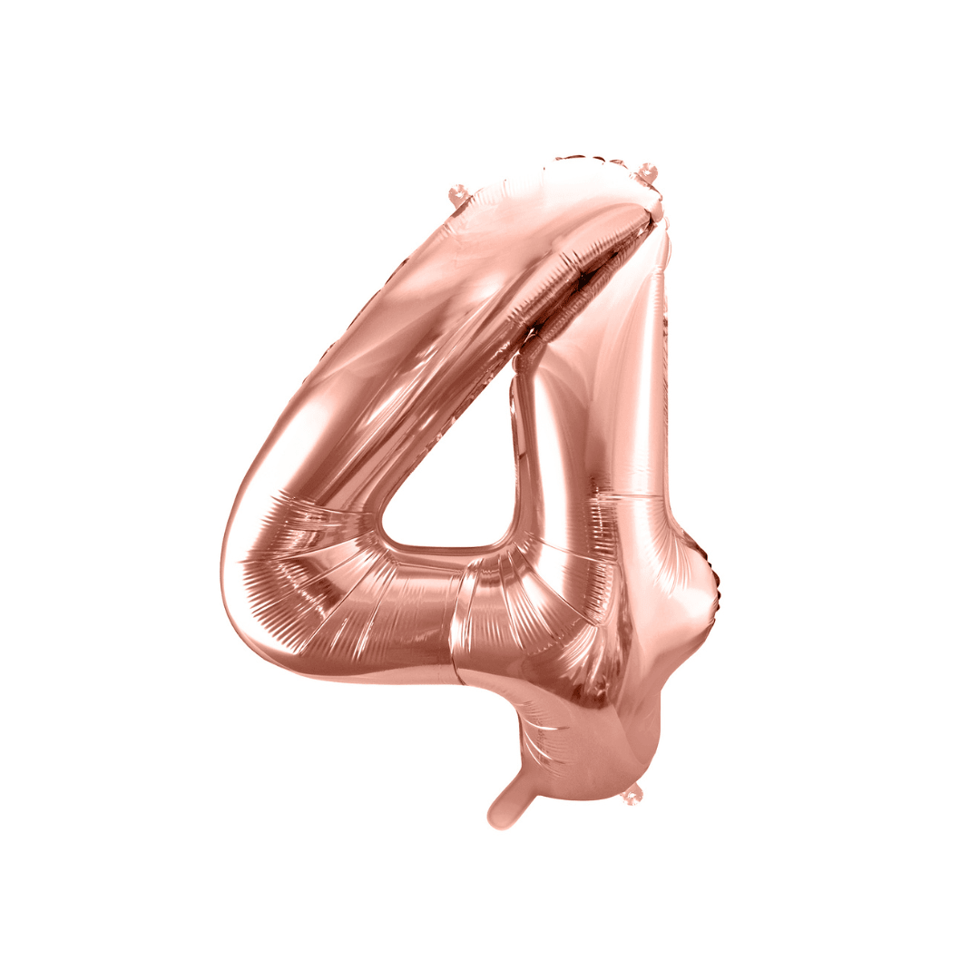 Folienballon Zahl Roségold Metallic 86 cm - TwentyFourParty