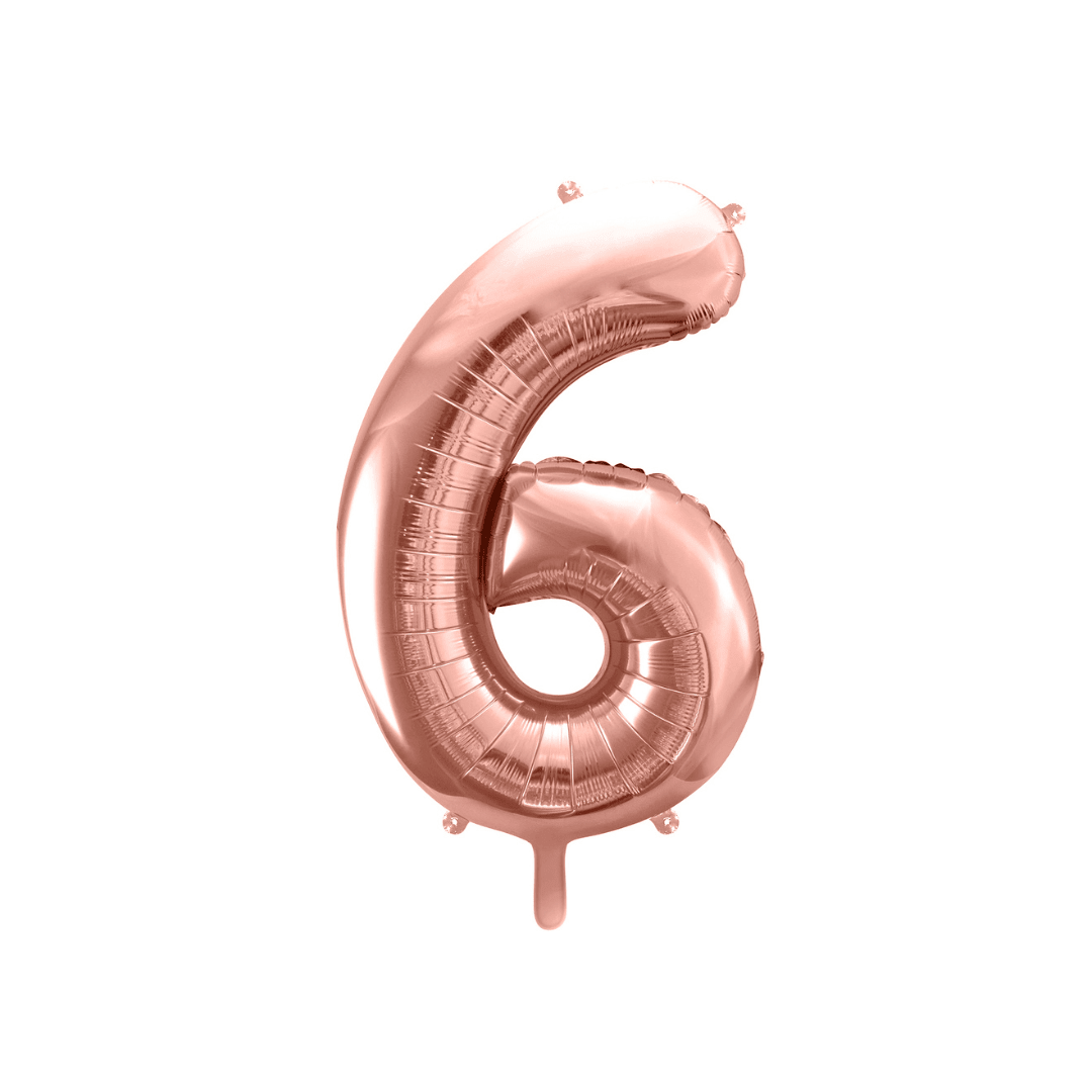 Folienballon Zahl Roségold Metallic 86 cm - TwentyFourParty