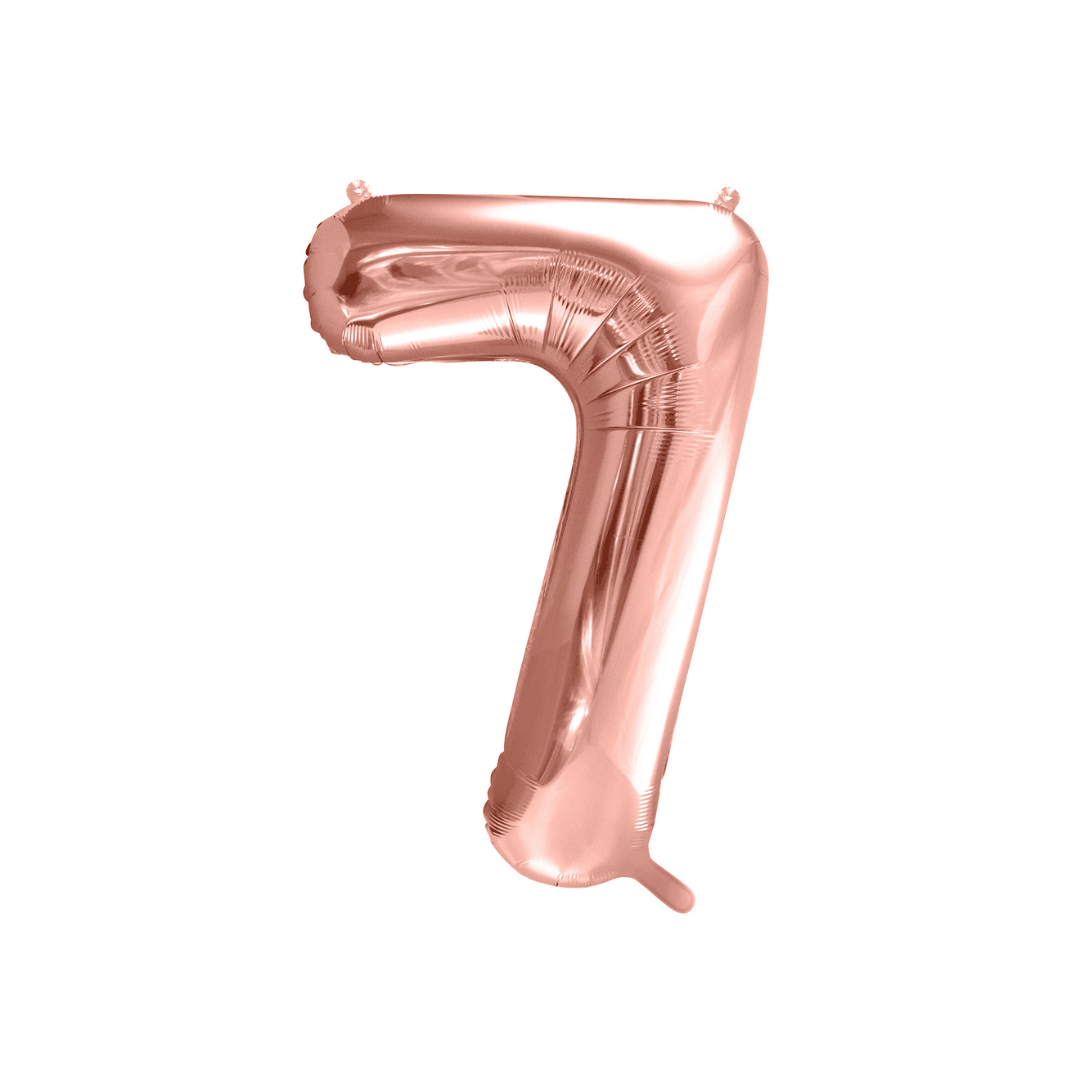 Folienballon Zahl Roségold Metallic 86 cm - TwentyFourParty