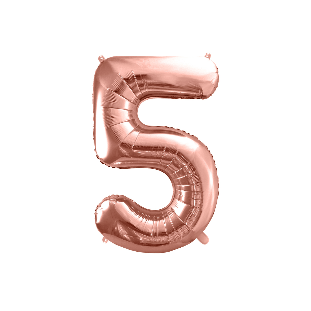 Folienballon Zahl Roségold Metallic 86 cm - TwentyFourParty