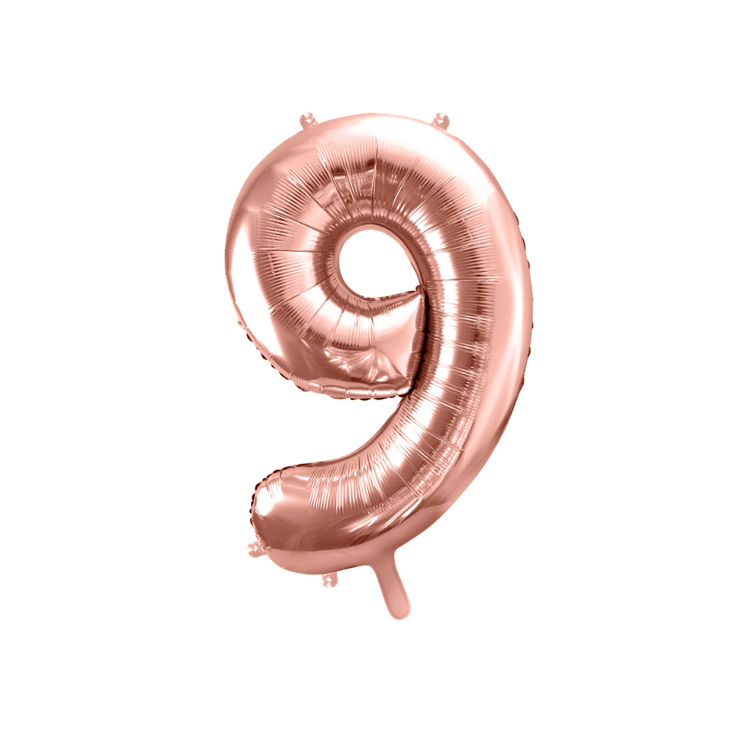 Folienballon Zahl Roségold Metallic 86 cm - TwentyFourParty