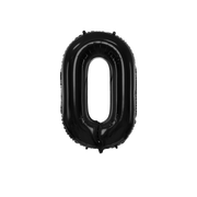 Folienballon Zahl Schwarz Metallic 86 cm - TwentyFourParty