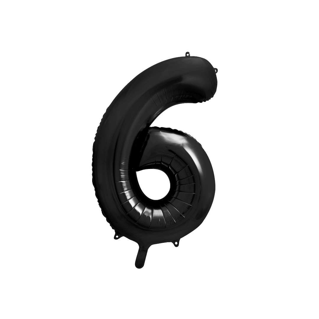 Folienballon Zahl Schwarz Metallic 86 cm - TwentyFourParty