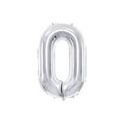 Folienballon Zahl Silber Metallic 86 cm - TwentyFourParty