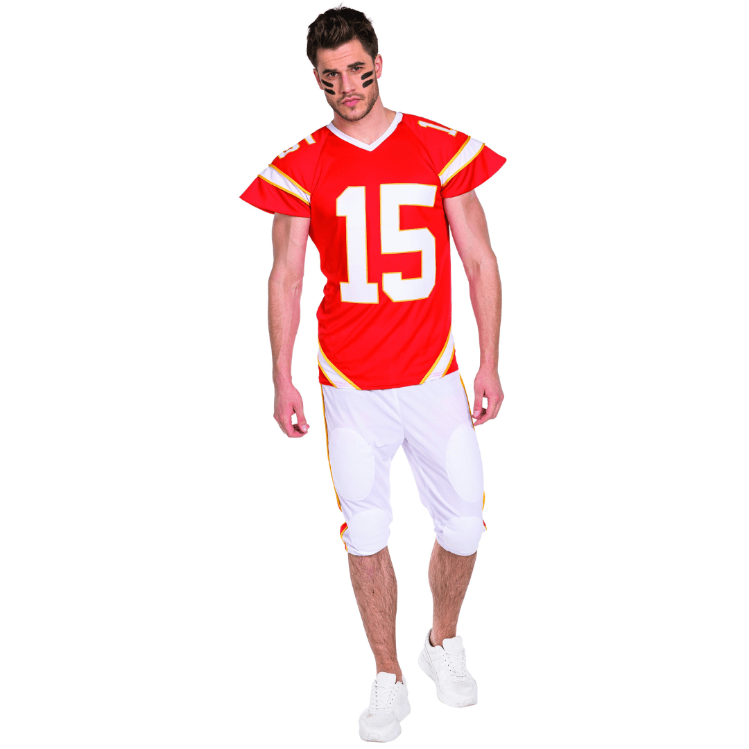 Footballspieler Kostüm Herren Rot - TwentyFourParty