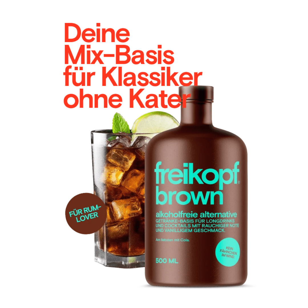 Freikopf Brown 500 ml – Alkoholfreie Rum-Alternative - TwentyFourParty