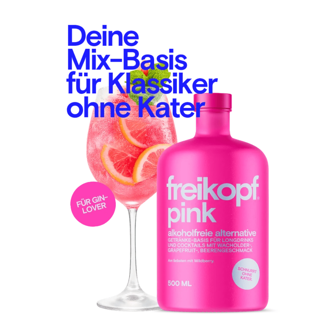 Freikopf Pink 500 ml – Alkoholfreie Wildberry-Mixbasis - TwentyFourParty