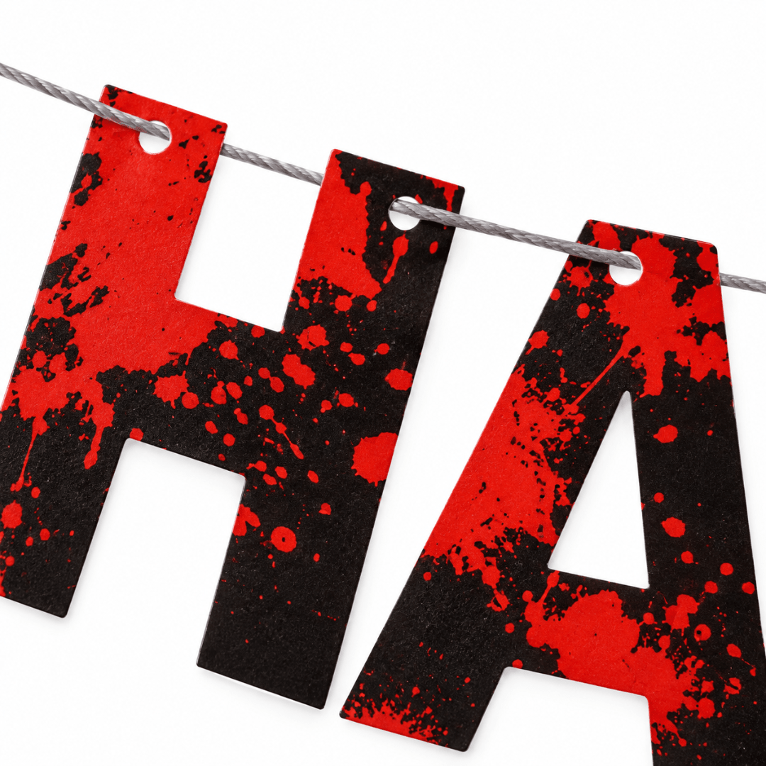 Girlande Happy Halloween Schwarz Rot 5 m - TwentyFourParty