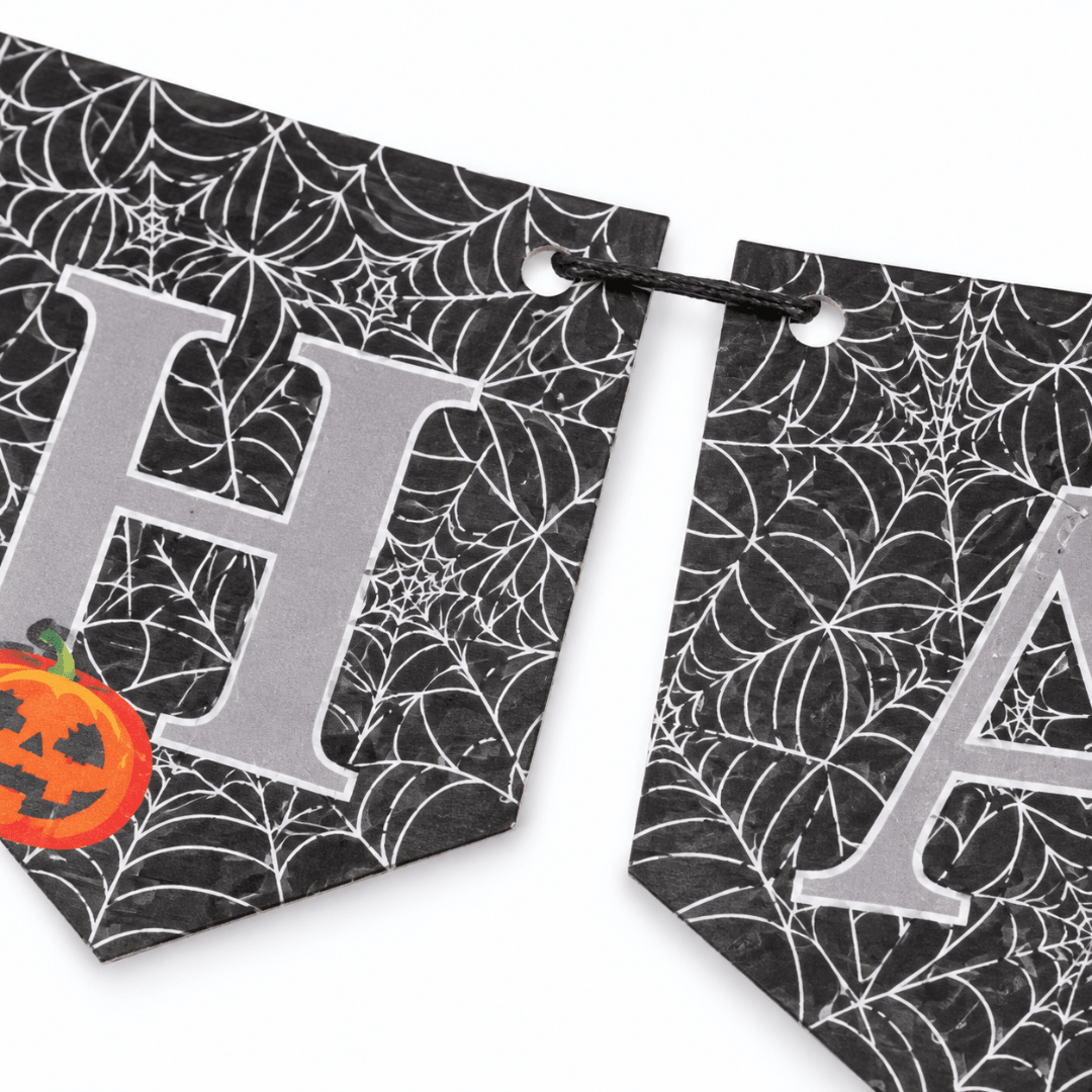Girlande Happy Halloween Spinnennetz 4 m - TwentyFourParty