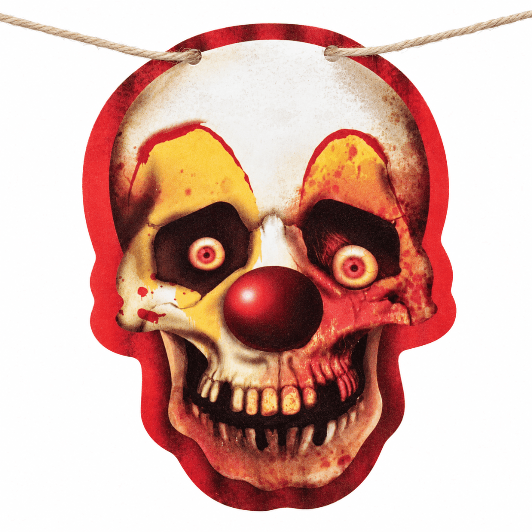 Girlande Horror Clown Schädel 4 m - TwentyFourParty