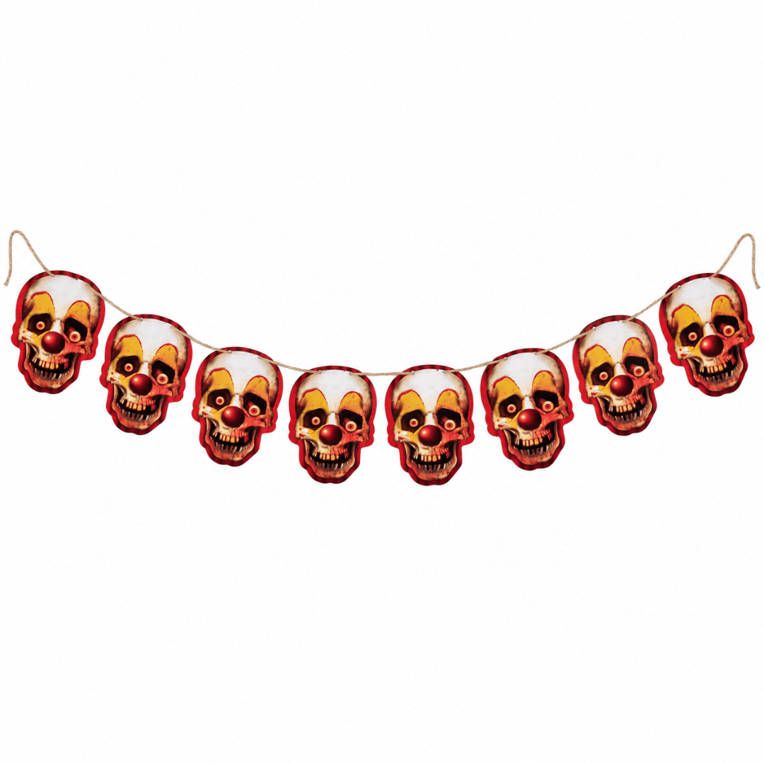 Girlande Horror Clown Schädel 4 m - TwentyFourParty