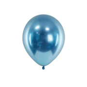 Glossy Luftballons Blau 30 cm, 10 Stück - TwentyFourParty