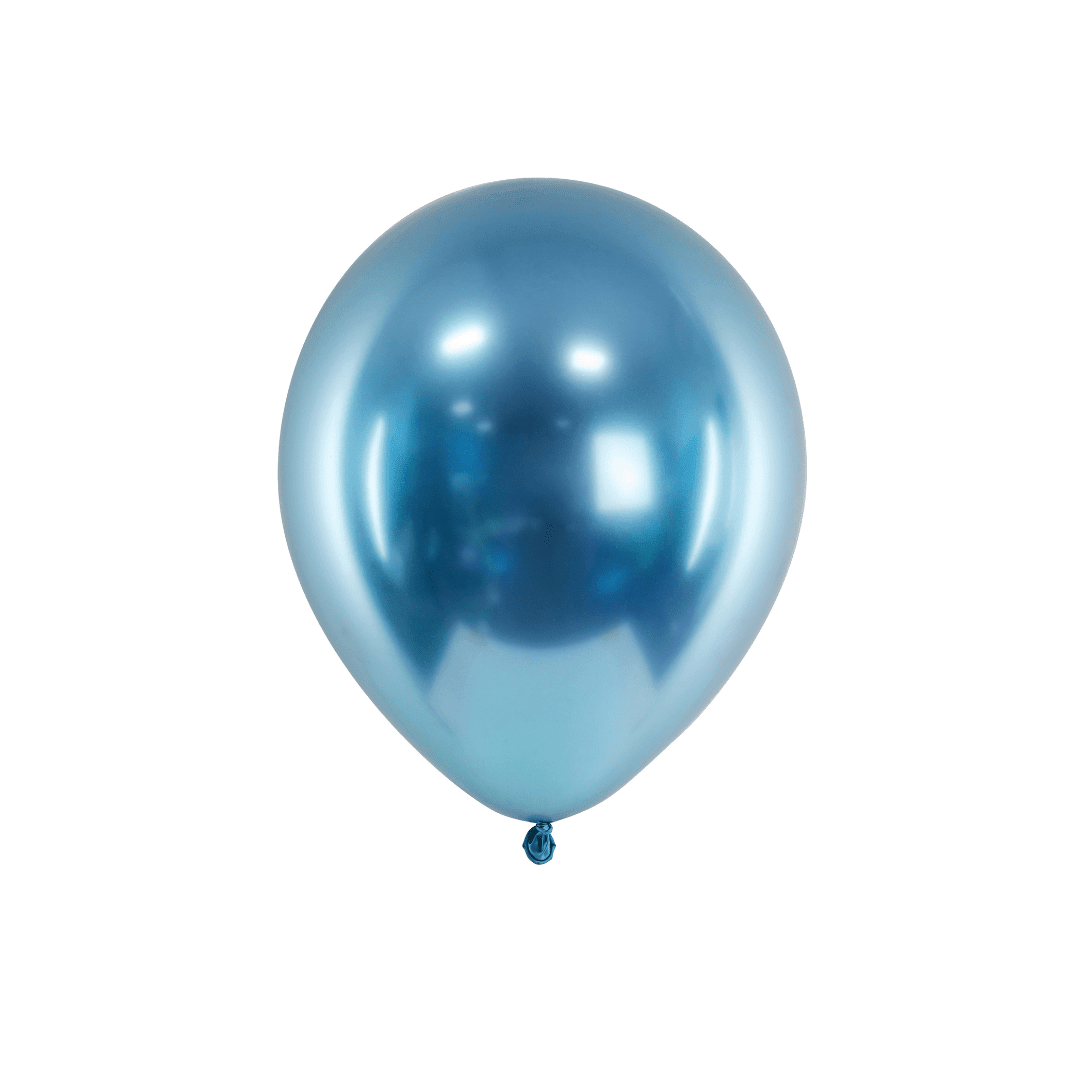 Glossy Luftballons Blau 30 cm, 10 Stück - TwentyFourParty