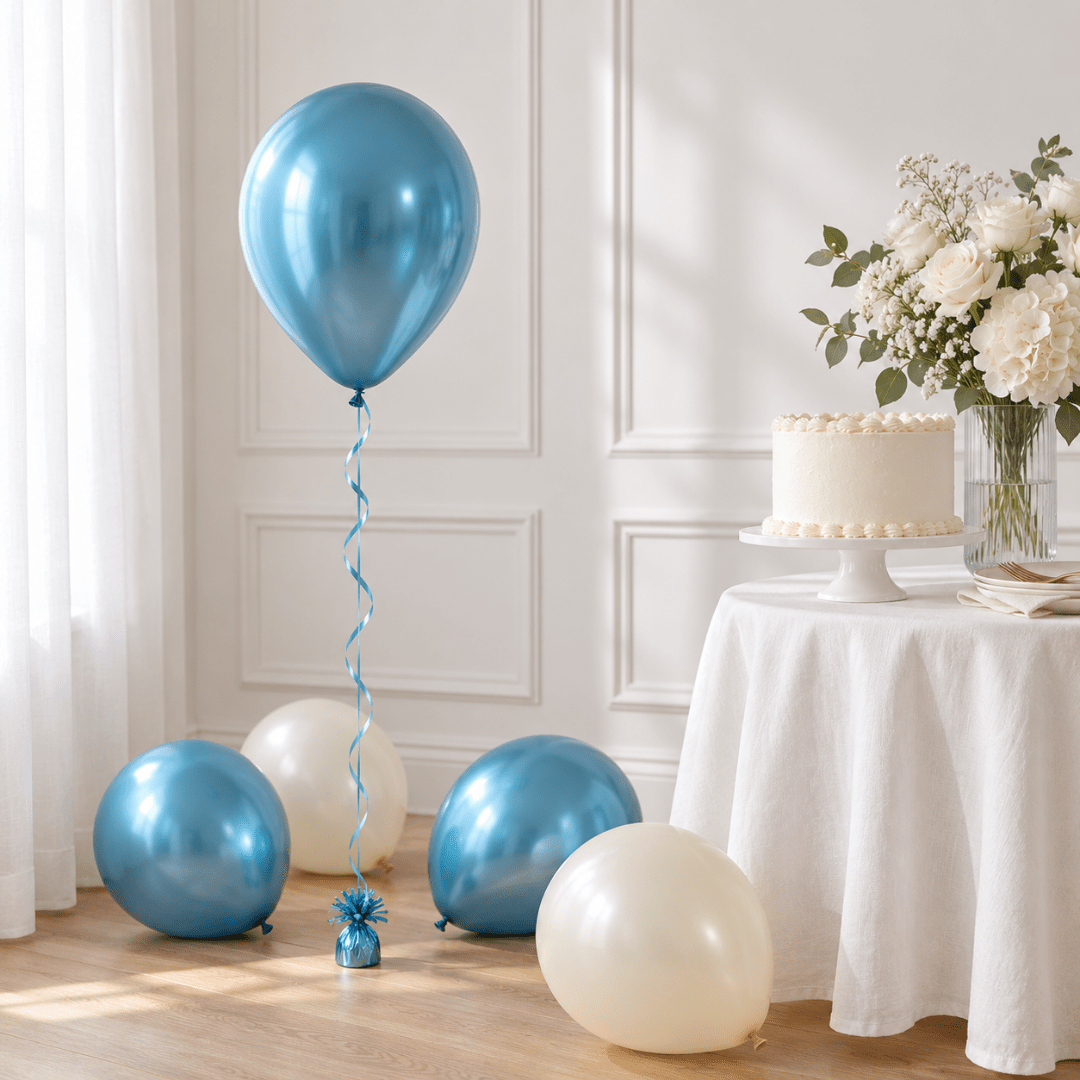 Glossy Luftballons Blau 30 cm, 10 Stück - TwentyFourParty