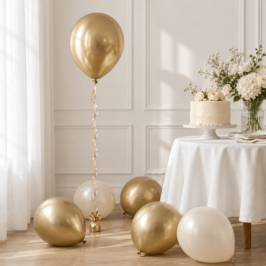 Glossy Luftballons Gold 30 cm, 10 Stück - TwentyFourParty