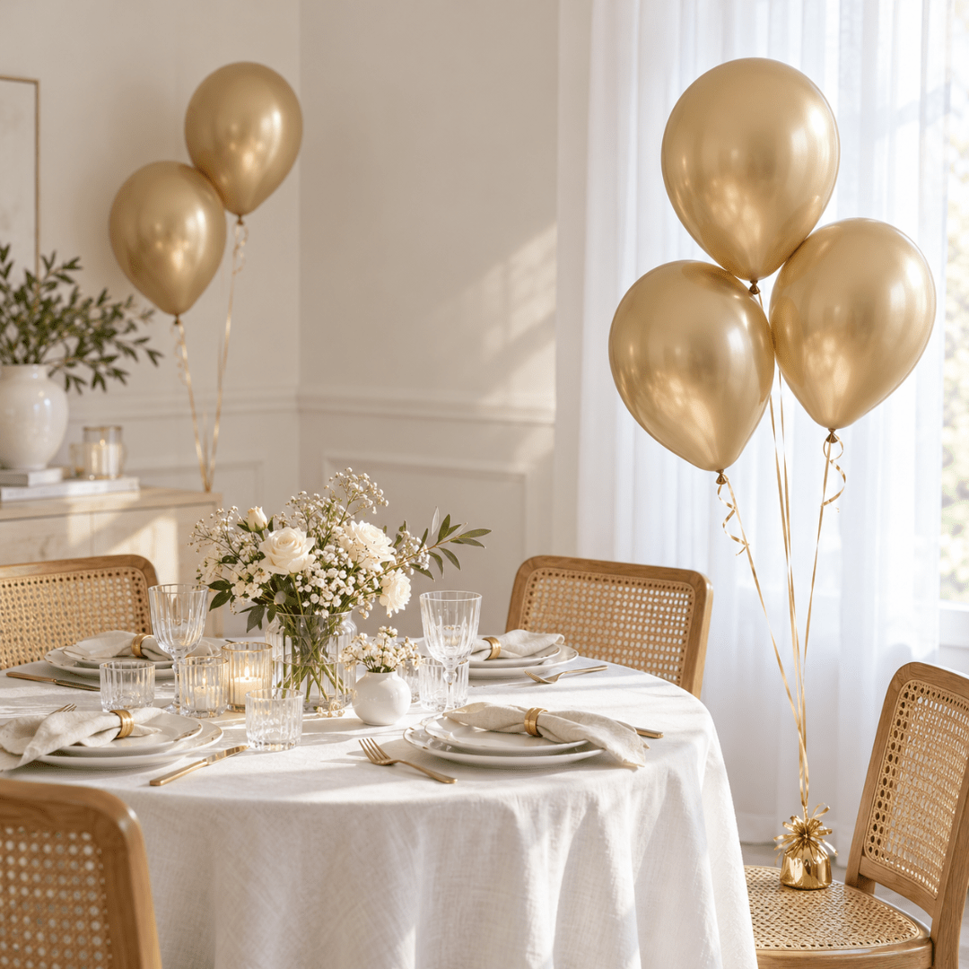 Glossy Luftballons Gold 30 cm, 10 Stück - TwentyFourParty