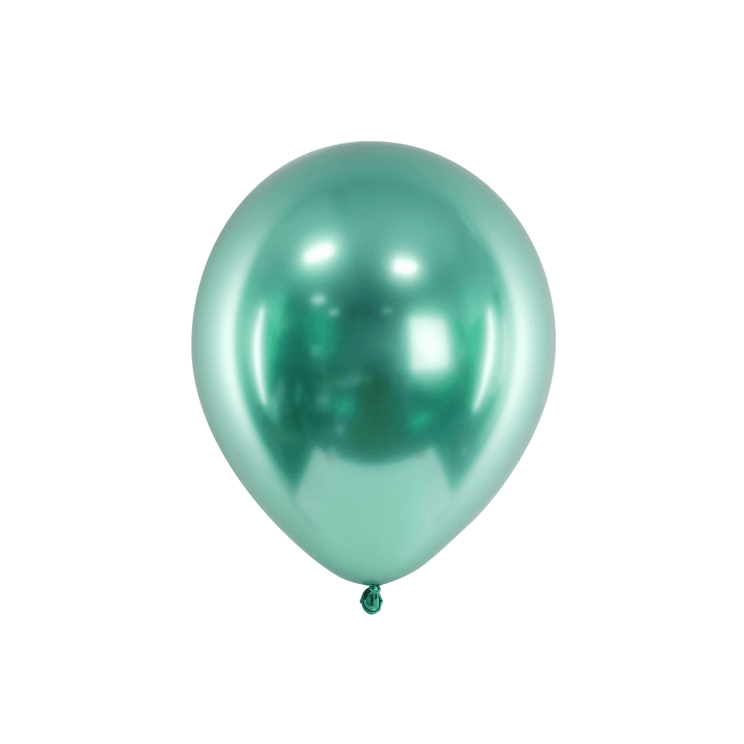 Glossy Luftballons Grün 30 cm, 10 Stück - TwentyFourParty