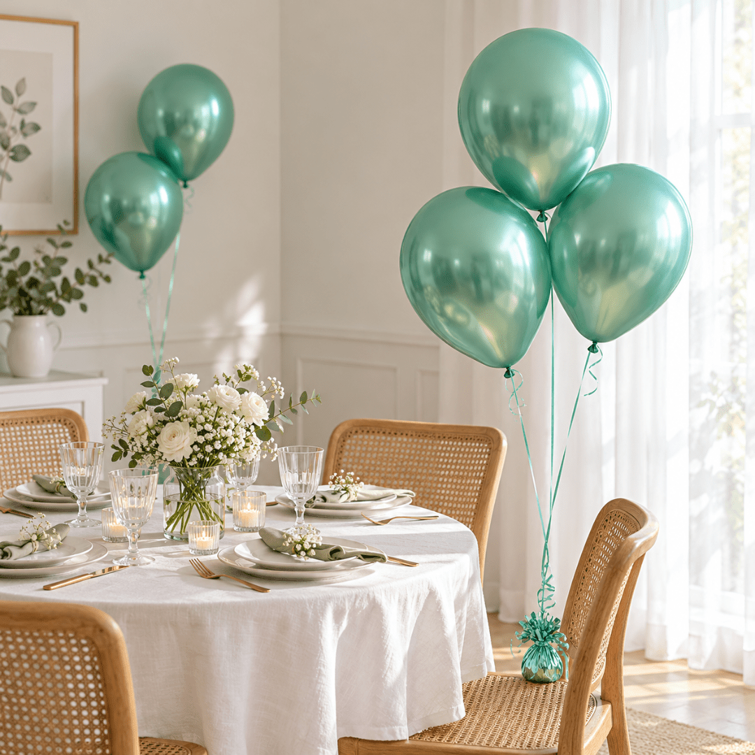 Glossy Luftballons Grün 30 cm, 10 Stück - TwentyFourParty