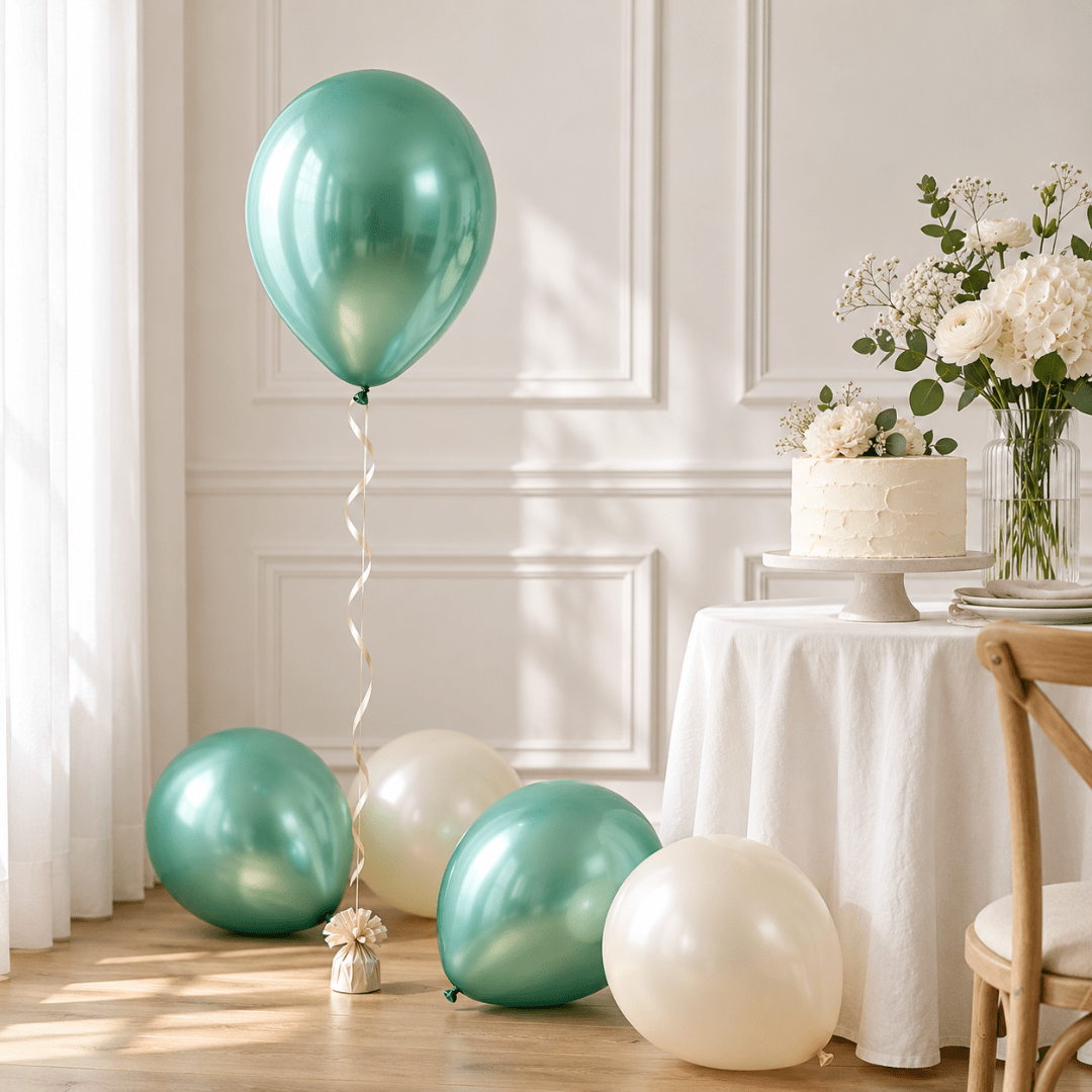 Glossy Luftballons Grün 30 cm, 10 Stück - TwentyFourParty